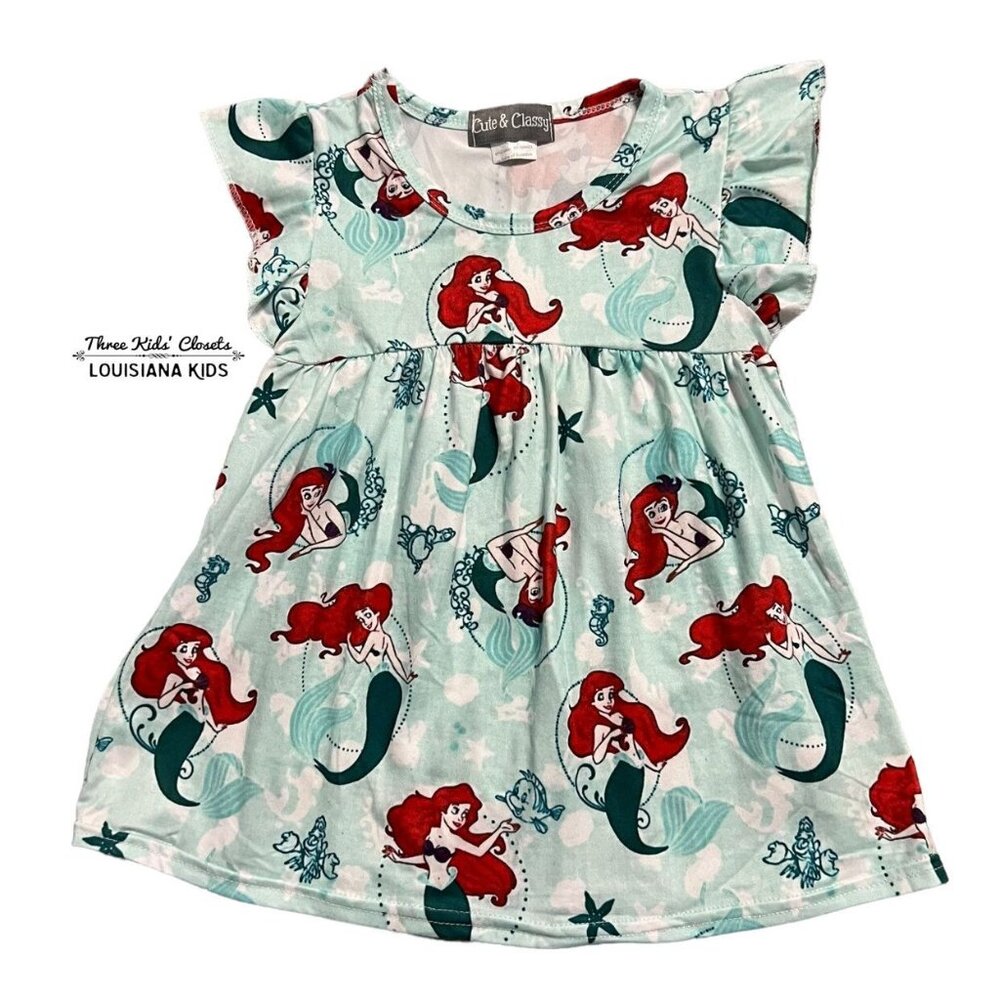Cute & Classy 3T Disney Ariel Little Mermaid Tunic Pearl Dress